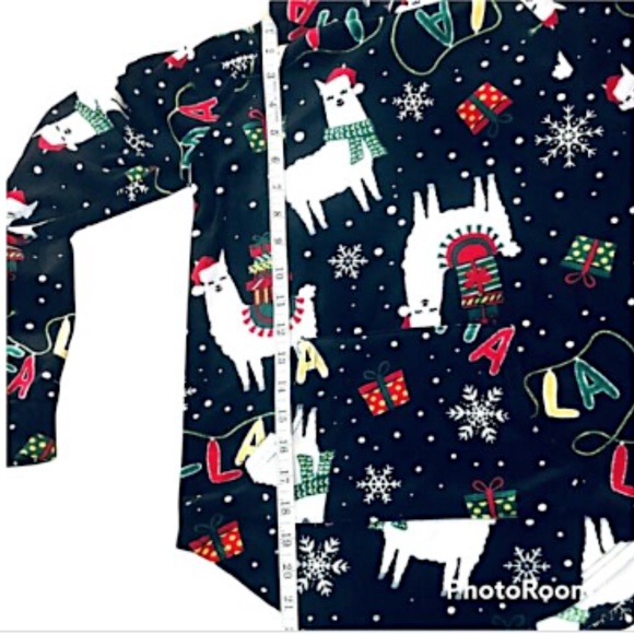 Llama Pajama Top Hoodie Size Small 3-5 Junior Girl Hood Long Sleeve - Picture 7 of 14